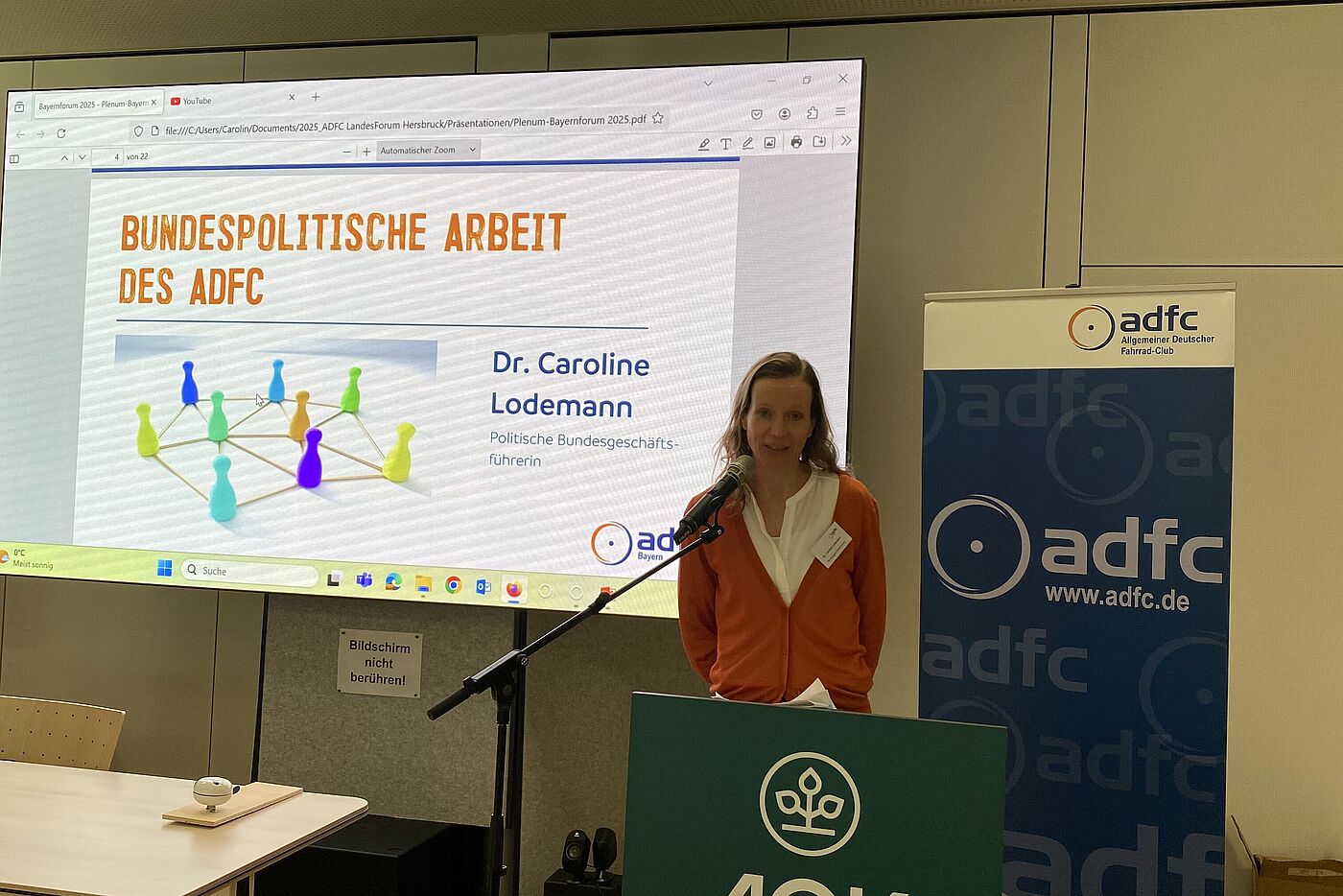 Die politische Bundesgeschäftsführerin Dr. Caroline Lodemann spricht über die politische Arbeit des ADFC auf Bundesebene